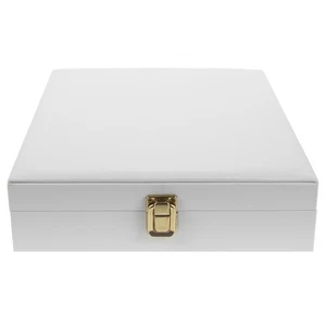 Staubdichte Schmuck Aufbewahrungsbox Halskette Organizer Tablett und Armband Halter - Bild 1 von 12