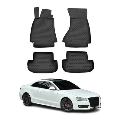OMAC Floor Mats Liner for Audi A5 S5 RS5 2008-2016 Black TPE All-Weather 4 Pcs - Image 1 of 4