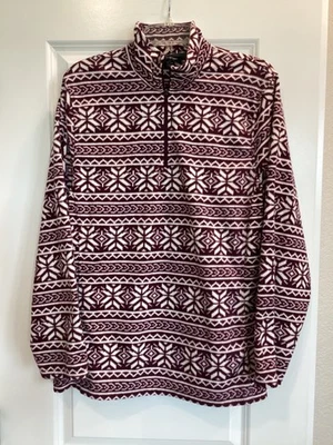 Chaqueta Pullover Lands’ End Mujer Polar 1/4 Cremallera 1X 16W-18W Púrpura Copo de Nieve Foto 1 de 4