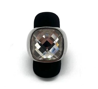 Modeschmuck Ring, Tamaris, simulierter Diamant, Cabochon, Gr. 56, 20 mm breit - Bild 1 von 3