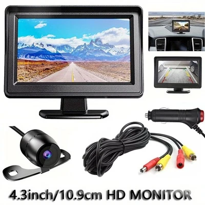 Car Rear View Backup Camera Cars HD Night Vision 4.3" Monitor Back Up Waterproof - Image 1 of 4