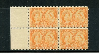 Canada #51 (C560) Block of 4, Jubilee 1¢ orange, QV, MNH,VF,CV$300.00 - Image 1 of 2