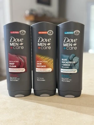 Dove Men+care Body Wash Plus Face Wash 18 Oz -3 Pack Of Variety - Image 1 of 2