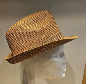 Cappello vintage Resistol paglia Panama Fedora taglia 7 tono sole marrone autoconforme usato in ottime condizioni - Foto 1 di 9