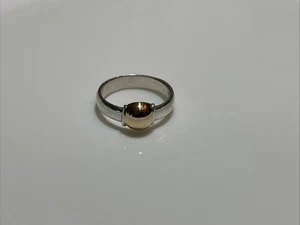 Cape Cod Single Ball Ring 925 Sterling Silver & 14k Yellow Gold Size 7 - Picture 1 of 5