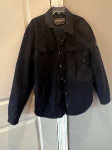Eddie Bauer Herren Fleece gefütterte Twill Hemd Jacke Größe Large Elasthan EUC - Bild 1 von 15