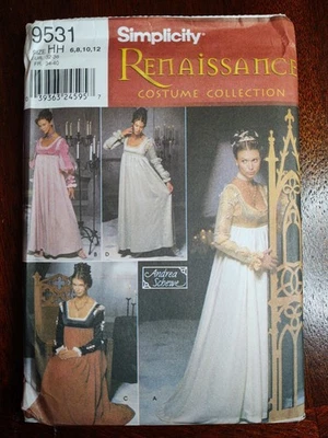 Simplicity 9531 Historical Regency Empire Waist Dress Sewing Pattern - Image 1 of 3