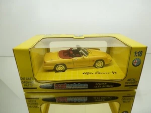JOUEF EVO 3305 ALFA ROMEO SPIDER OPEN -RARE- YELLOW 1:18 - GOOD IN BOX - Imagen 1 de 11