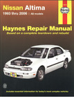 Nissan Altima 1993-2006 Haynes Werkstatthandbuch