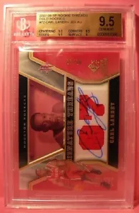 2007-08 SP ROOKIE THREADS GOLD #72 CARL LANDRY AUTO JERSEY 40/50 BGS 9.5 GEM MT - Picture 1 of 2