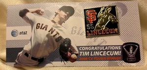 Lincecum #55 San Francisco Giants 2008 Cy Young Winner AT & T Park SGA Card - Picture 1 of 4