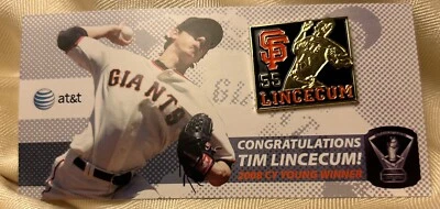 Lincecum #55 San Francisco Giants 2008 Cy Young Winner AT & T Park SGA Card - Image 1 of 4