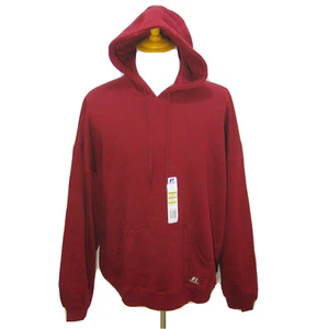New RUSSELL Men's (Size 3XL) Solid Red Hoodie Hooded Sweatshirt Cotton Blend Top - Picture 1 of 5