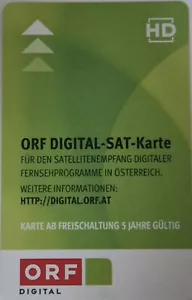 ORF Digital HD / Sat-Karte-Smartcard / Neu und Freigeschaltet für 5 Jahre - Bild 1 von 1