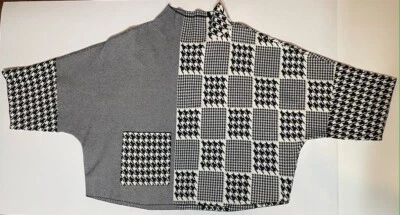 Camisa Joseph Ribkoff Pata de Gallo Blanco y Negro - Talla Grande Elegante Cool Comfort Foto 1 de 4