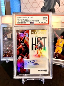 ⭐️ Tyler Herro 2019 Panini Hoops #THR PSA 9 como nuevo a control remoto Hot Firma tarjeta automática sp - Imagen 1 de 2