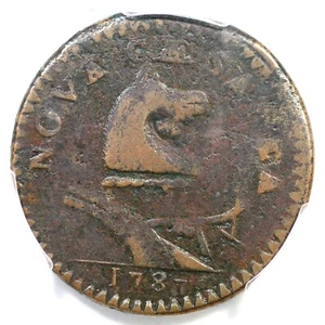 1787 37-J R-5+ PCGS F 15 Goiter New Jersey Colonial Copper Coin - Picture 1 of 3