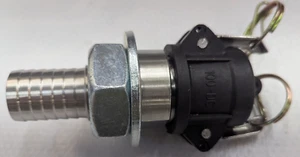 1 Zoll Typ Camlock Stecker Adapter x Schlauch Widerhaken mit Schottbefestigung 304 Edelstahlverschraubung - Bild 1 von 5