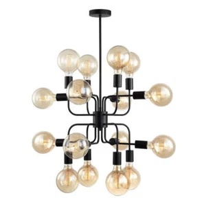 HEXADE Pendant Lamp Light Interior ESx16 Matte Black 8 x C Arms OD505mm - Picture 1 of 5