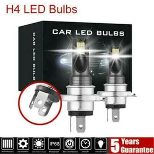 2x/Set H4 LED Headlight Bulb Kit High-Low Beam Super Bright 120W 8000LM 6000K UK - Picture 1 of 12