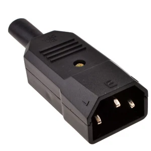 IEC 3 Pin Macho Reutilizable C14 Enchufe 250 Voltios 5A 5 Amperios para 0.75mm2 - Imagen 1 de 9