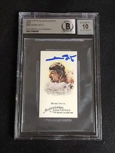 MARK SPITZ 2008 TOPPS ALLEN & GINTER MINI SIGNED AUTOGRAPHED CARD BAS GEM MINT - Picture 1 of 2