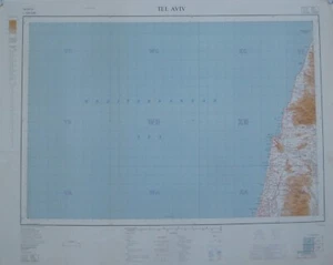 1960 Mappa ufficio guerra TEL AVIV linea di demarcazione armistizio Haifa Israele Nazareth - Foto 1 di 10