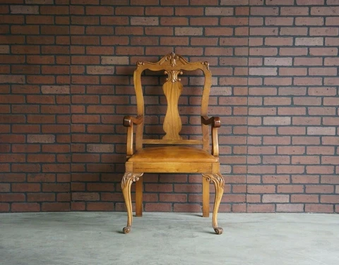 Antique French Carved Arm Chair ~ Splat Back Chair ~ Desk Chair ~ Dining Chair Cover