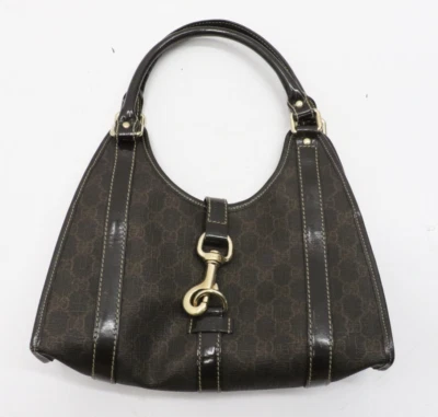GUCCI Jackie 1961 GG Canvas Dark Brown Hobo Bag - Image 1 of 4