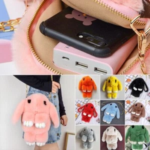 Plush Tote Bag Handbags Adjustable Crossbody Bag Shoulder Bag Rabbit Bag Chain - Picture 1 of 22