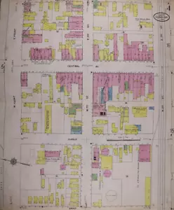 1910 Map ~ DUNKIRK - LAKE ERIE, NEW YORK ~ OPERA HOUSE - CENTRAL HOTEL (21x25)#4 - Picture 1 of 1
