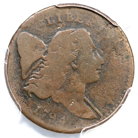 1794 C-6 R-5+ PCGS VG Details Liberty Cap Half Cent Coin 1/2c Cover