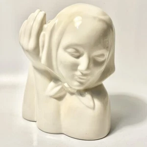 VTG Catalina Island Pottery Head Vase 1938 Peasant Girl by Artist Dorr Bothwell  - Picture 1 of 10