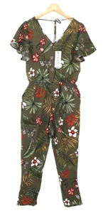 ONLY Damen Overall Jumpsuit Anzug Einteiler Muster khaki Größe 34 NEU - Bild 1 von 2