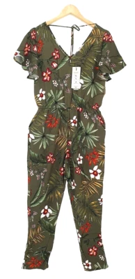 ONLY Damen Overall Jumpsuit Anzug Einteiler Muster khaki Größe 34 NEU - Bild 1 von 2