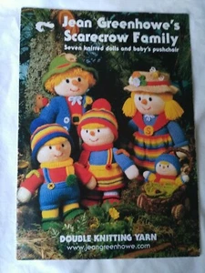 Jean Greenhowe Knitting Pattern Book - Scarecrow Family - 7 dolls and pushchair - Picture 1 of 9