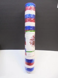 Decorative Mesh Ribbon Red White Blue 21" x 10 Yards FloraCraft Crafts - Picture 1 of 3