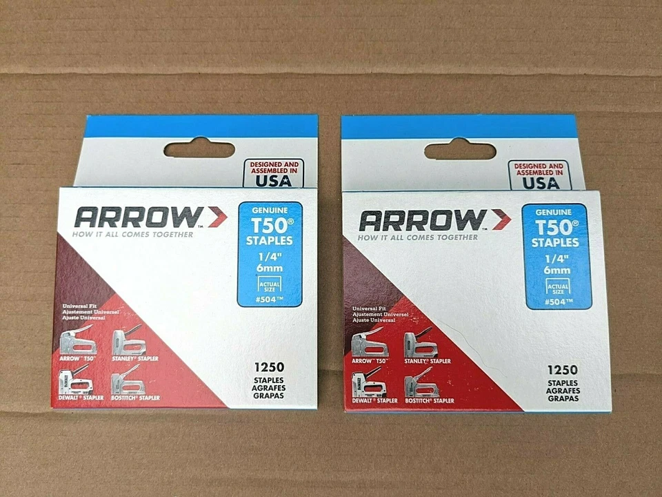 2 BOXES (2500) ARROW T50 STAPLES 6MM - Image 1 of 1