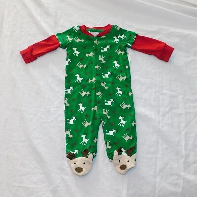 Новый Baby первый Рождество олень цельный ноги пижамы Xmas 0-3 M Footies - Изображение 1 из 2