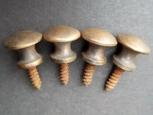 4 Solid Brass VERY SMALL Stacking Barrister Bookcase 7/16" Knobs drawer Pulls #K - Picture 1 of 12