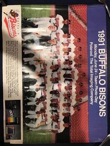 1991 Buffalo Bisons Baseball Team Photo Day 24" X 18" Poster Pilot Field Cover
