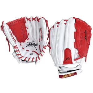 Shoeless Jane Professional 12" 1200FPBWR Fastpitch Softball Glove - White/Red - Picture 1 of 5