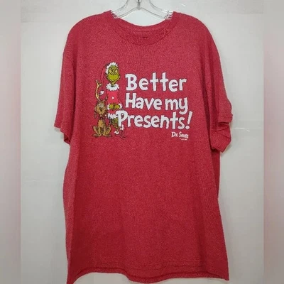 Camiseta de vacaciones Dr. Seuss Red Grinch talla (XL) Foto 1 de 4