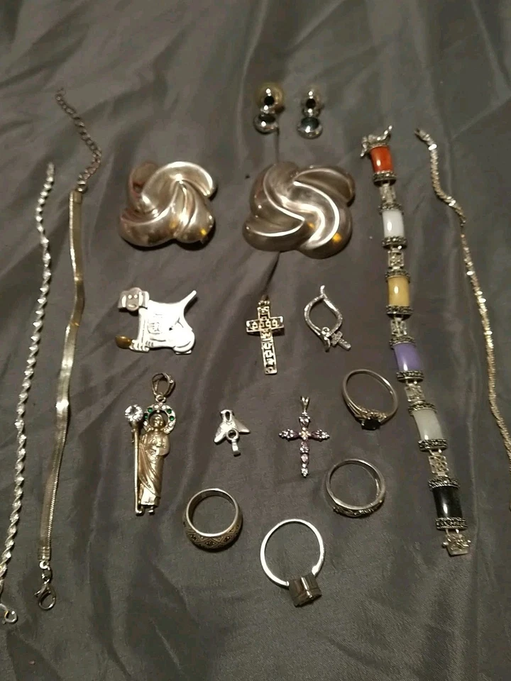 Lote de joyas de plata de ley 925 diversas  Foto 1 de 4