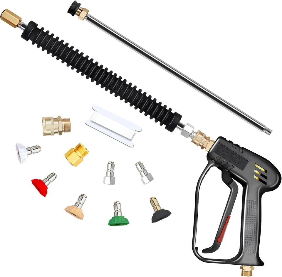 TOOLCY Pressure Washer Gun and Wand with 5 Spray Nozzles, 4000 PSI, 7 GPM