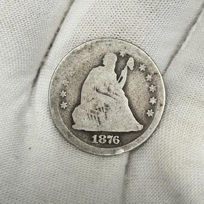 1876-CC 25c Seated Liberty Quarter 1/4 Dollar Silver CARSON CITY US Type Coin - Image 1 of 2