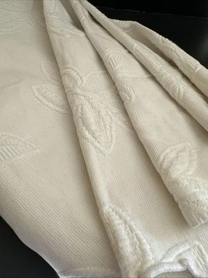 JCPenney Matelasse Coverlet White Full Queen Cotton Blend Cottage Portugal Vtg - Image 1 of 4