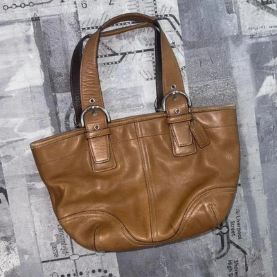 Cartera Soho de cuero caramelo tostado auténtico Coach Y2k 2004 #9544 Foto 1 de 4