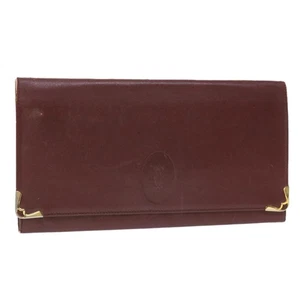 Cartier Clutch Tasche Leder weinrot Auth 50447 - Bild 1 von 19