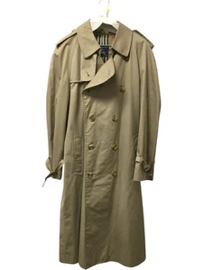 Burberry Trench Coat Double Breasted Mac Beige Vintage Check Lining Size 52 Long - Bild 1 von 19